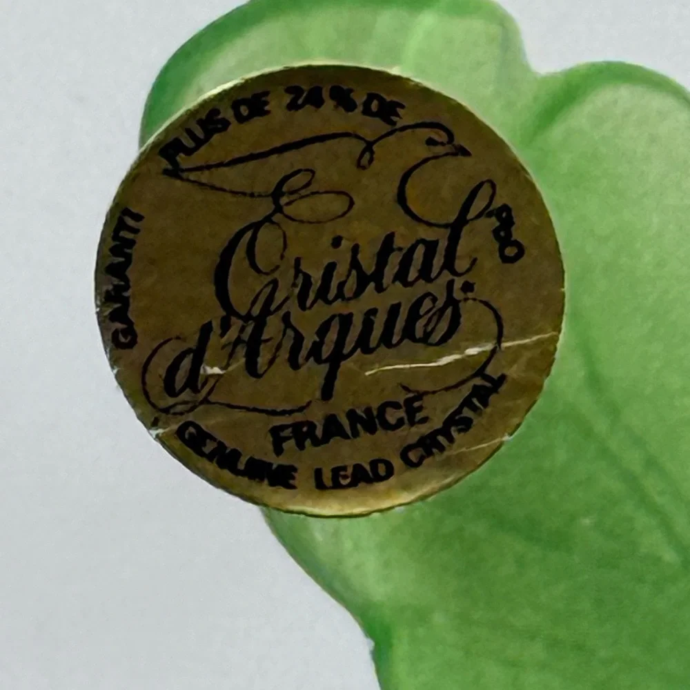Cristal d' Arques 24% Lead‎ Crystal Purple Pansy Paperweight 4.25